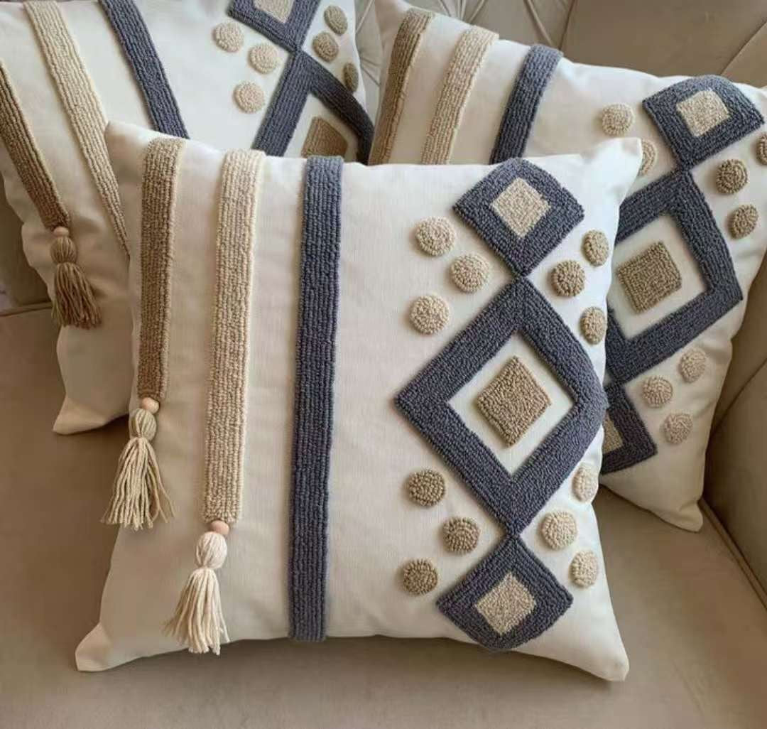 Boho Nordic Woven Pillowcases 45x45cm | Decorative Cushion Covers Kenya
