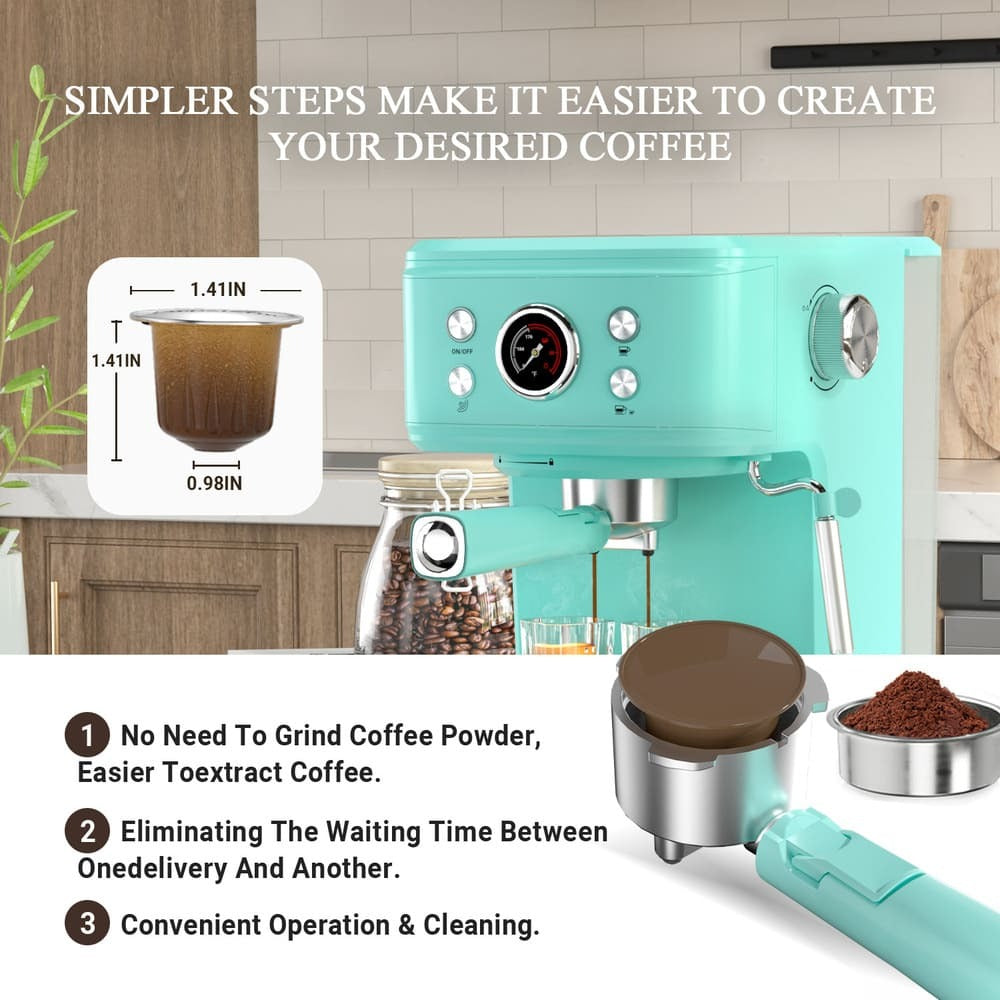 EmpstormĀ® Espresso Machine 20 Bar EM-04E | Semi-Automatic Coffee Maker with Milk Frother