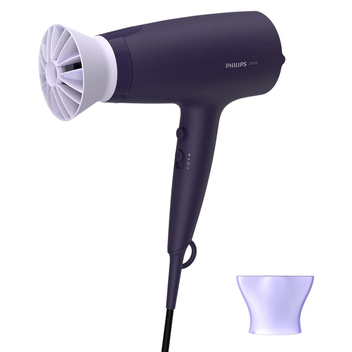 Philips 3000 Series Hair Dryer 2100W - ThermoProtect Attachment, 6 Heat & Speed Settings, Advanced Ionic Care, Cool Air