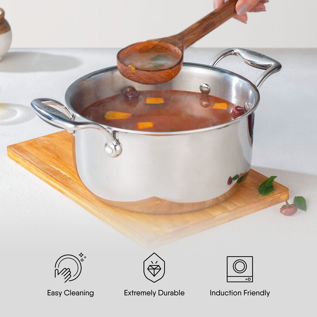 Stahl Stainless Steel Sauce Pot / Casserole Triply Artisan Series | Induction Ready