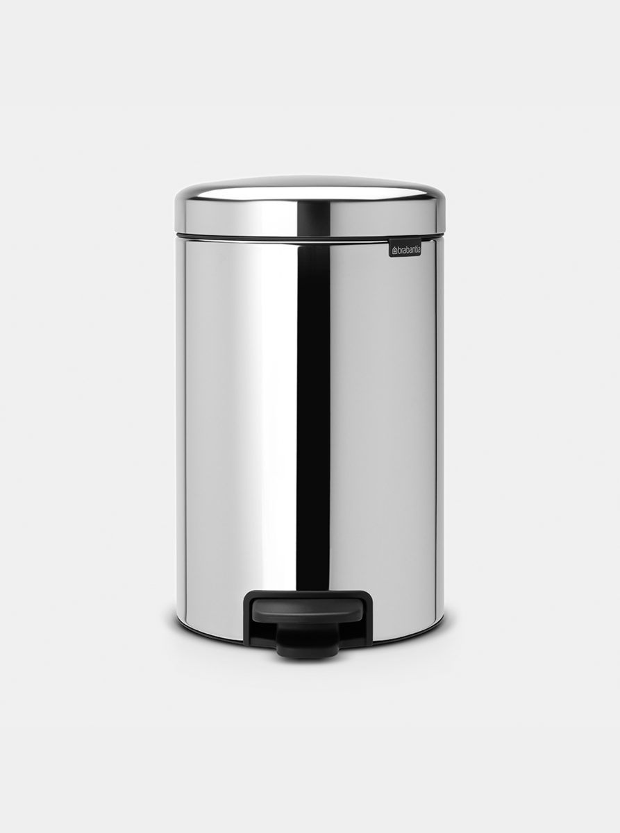 Brabantia NewIcon Pedal Bin 12L Brilliant Steel — Homelux Kenya