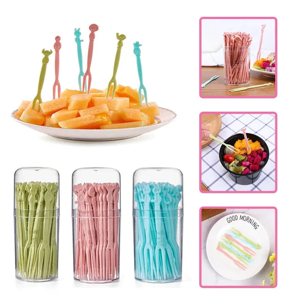 50pc Plastic Reusable Forks Stick