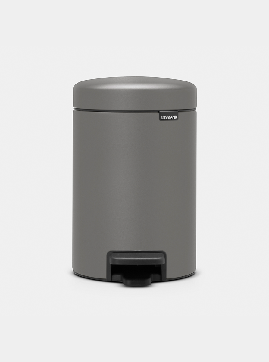 Brabantia NewIcon Pedal Bin 3L Mineral Concrete Grey — Homelux Kenya