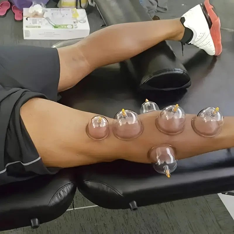 18pcs Suction Vacuum Cupping Set with 1 Manual Pump, Ideal for Back and Joint relief,Vacuum cupping body massager, Home Use Cupping cans for massage, Therapy cupping Kit, Joint Relief cupping massage set