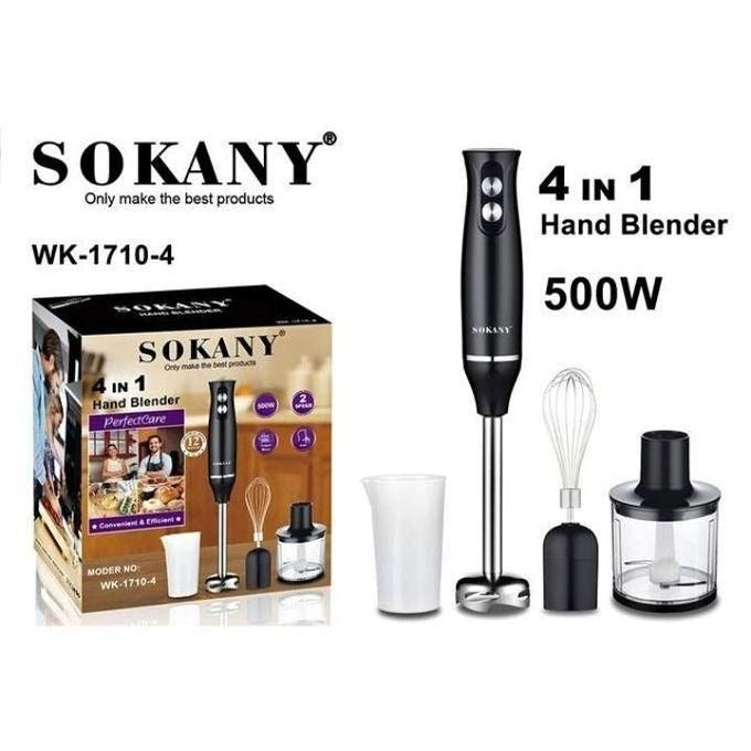 Sokany 4-in-1 Multifunction Hand Blender, Food Processor, Egg Beater Mixer