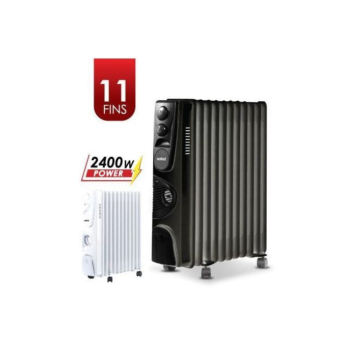Sanford 2400W Oil Heater with 11 Fins – Fast-Heating Radiator with Thermostat, Overheat Protection & Carry Handle – Safe Room Heater for Bedroom, Office