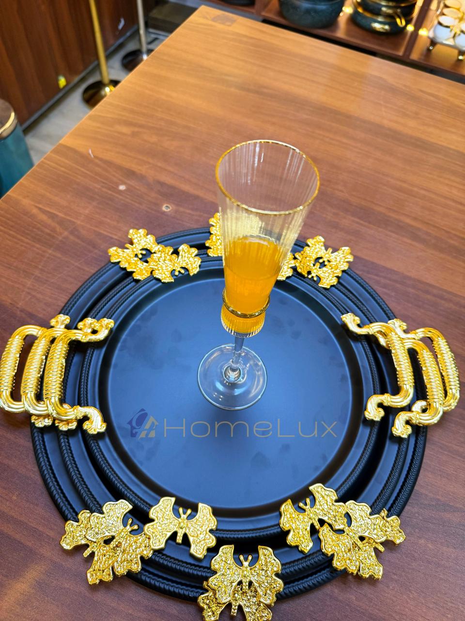 3 Pcs Round Decorative Trays with Gold Rim Serving Trays for Snacks Fruits and Tea