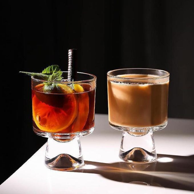 Elegant Mountain Bottom Crystal Whiskey Ice cream Glass – 340ml Premium Drinkware