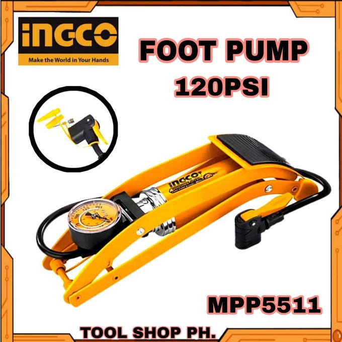 Ingco Foot Pump Bike Pump Car Tire Inflator Air Pump Bicycle Pump Football Soccer Ball Pump Pool