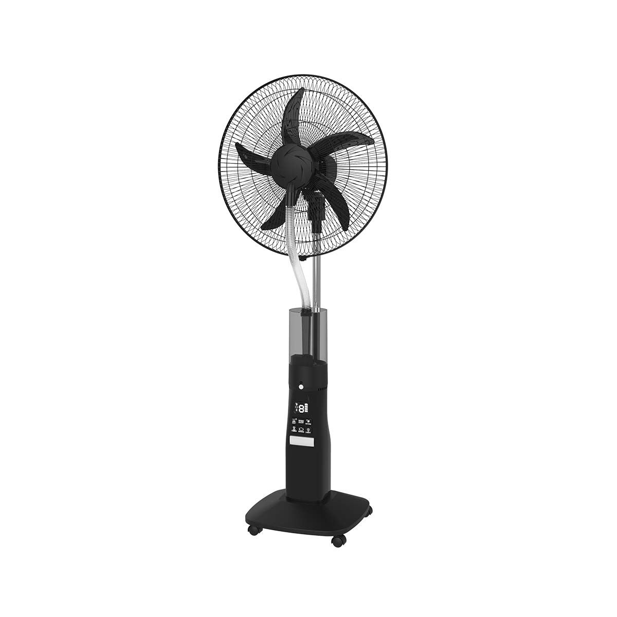 Hanmac 18-Inch Digital Fan – Water Spray & Humidifier, LED Display, Rechargeable, AC/DC Mode, Remote Control