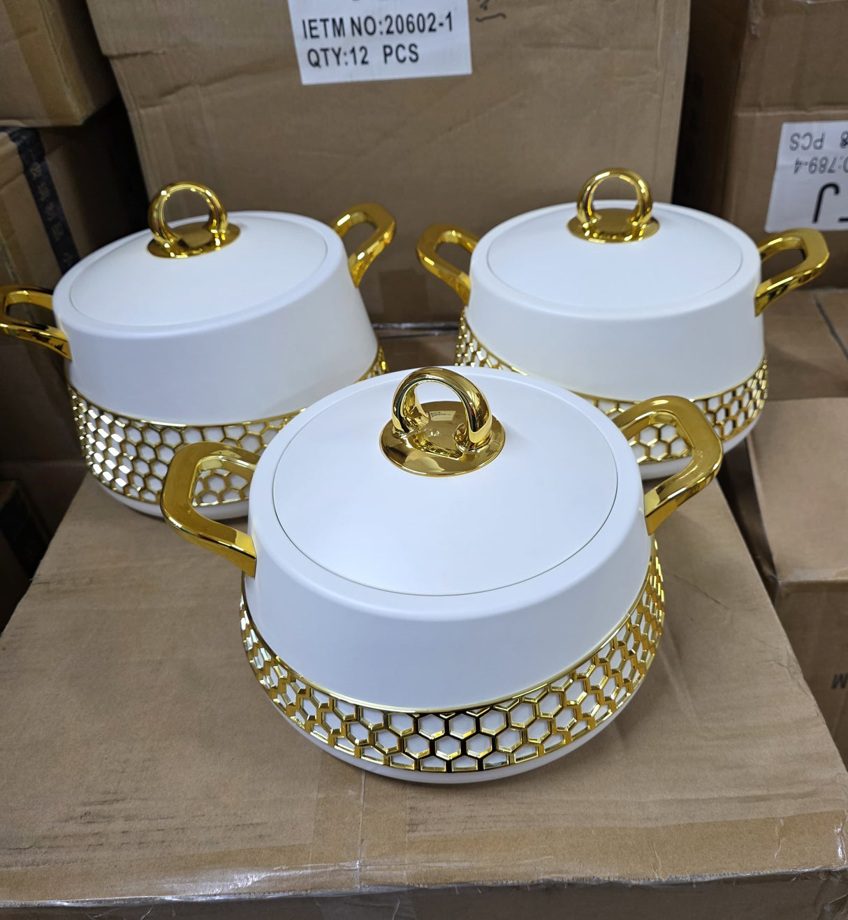 Elegant,Simple, Classic and luxury 3pcs Food Warmer HotPots