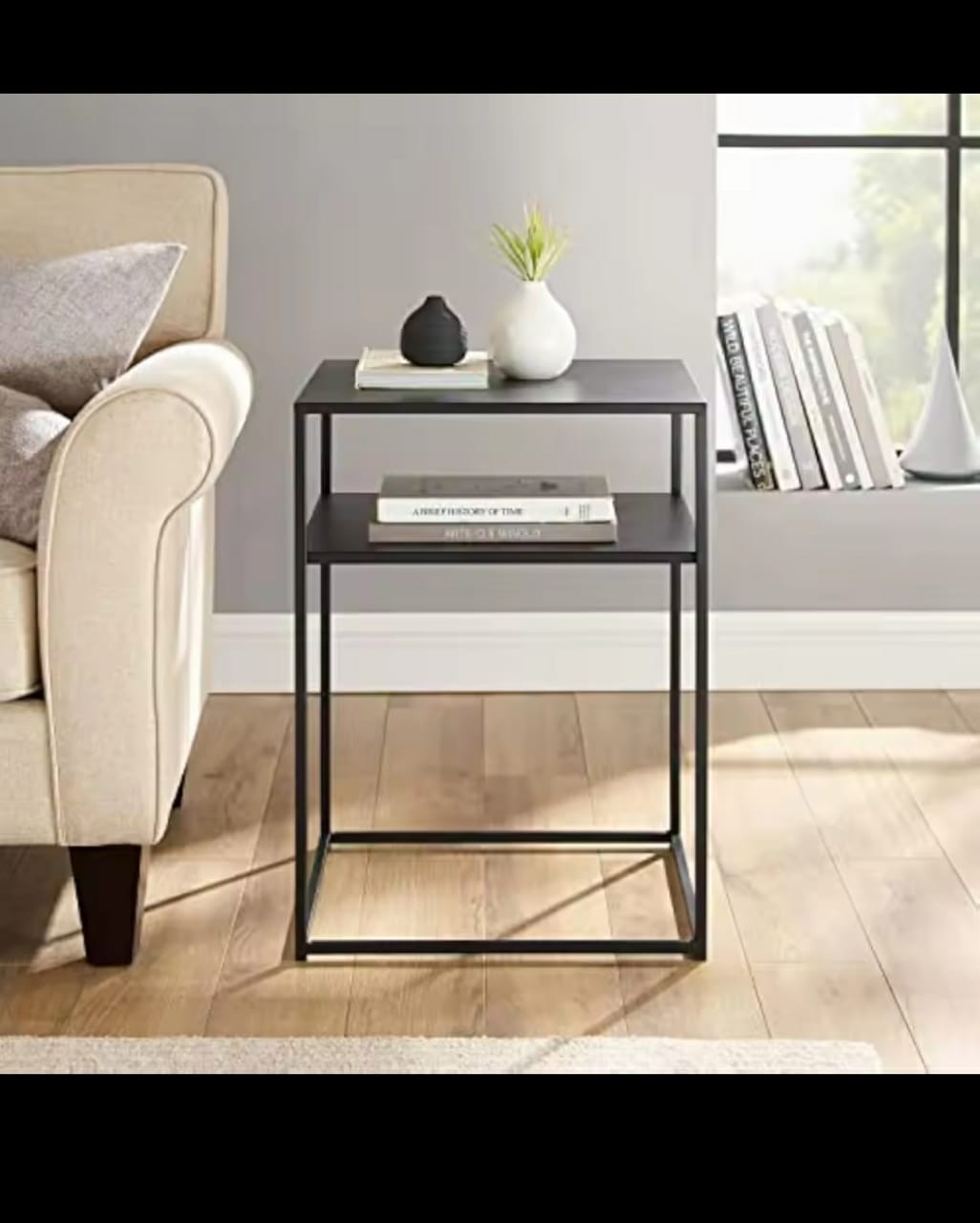 2layers METALLIC SIDE TABLE//bedside//desk side