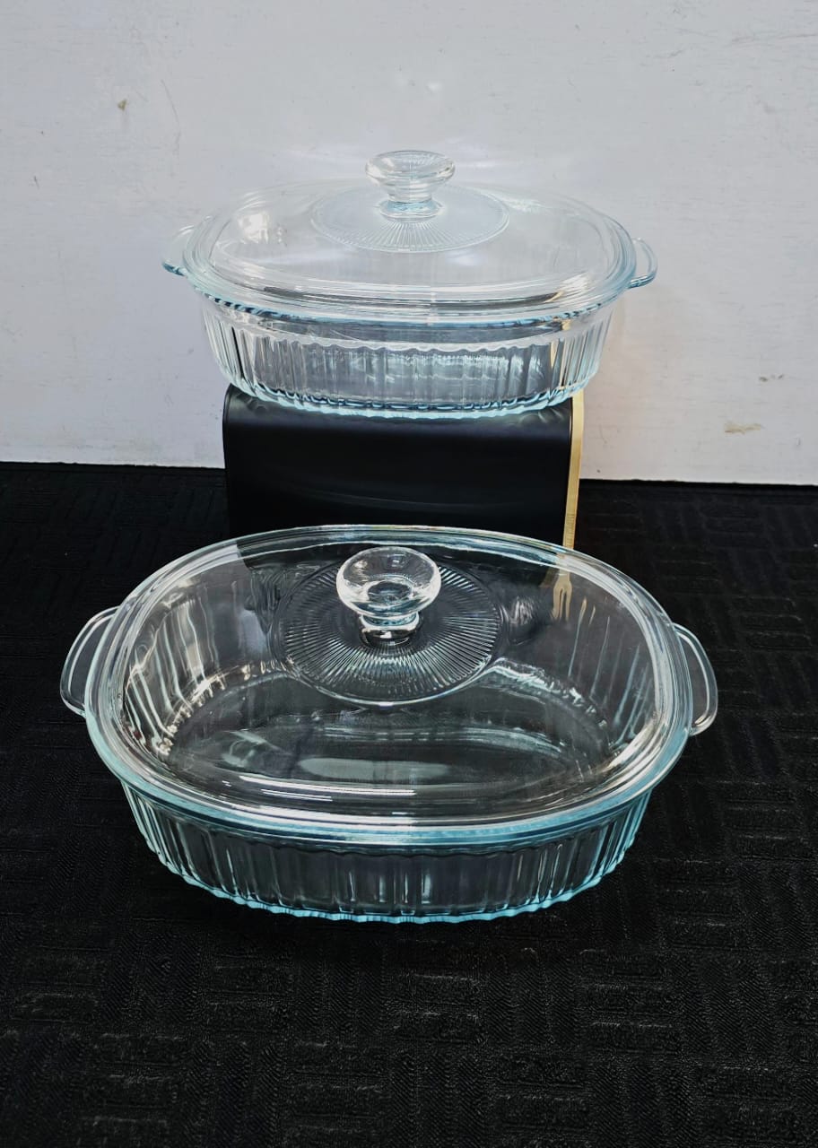2pc Glass Baking Tins with Lids