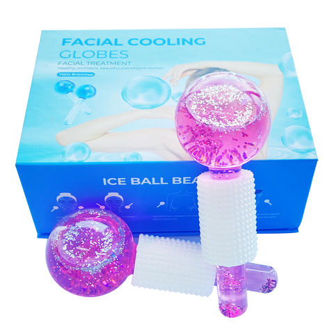2pcs Ice Globes for Facials Massage Tool Set, Face Roller Cooling Glitter Massager Glitter ASMR for Face Neck, Skin Care Daily Beauty