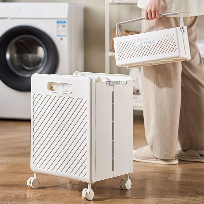 2pcs Foldable laundry Hamper basket with Wheels