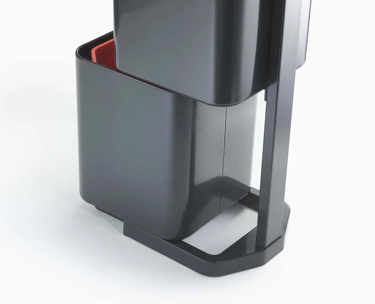 Liner retaining holes and carrier bag hooks inside a Totem Compact compartment, graphite