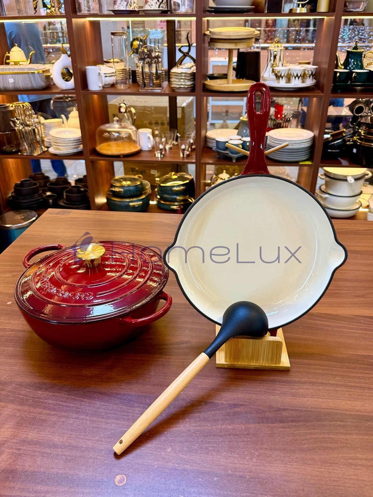 3 Pcs Enamel Cast Iron Cookware Set Heavy-Duty Dutch Oven with Lid | Non-Reactive, Even Heat Distribution Pot for Stewing, Frying & Baking