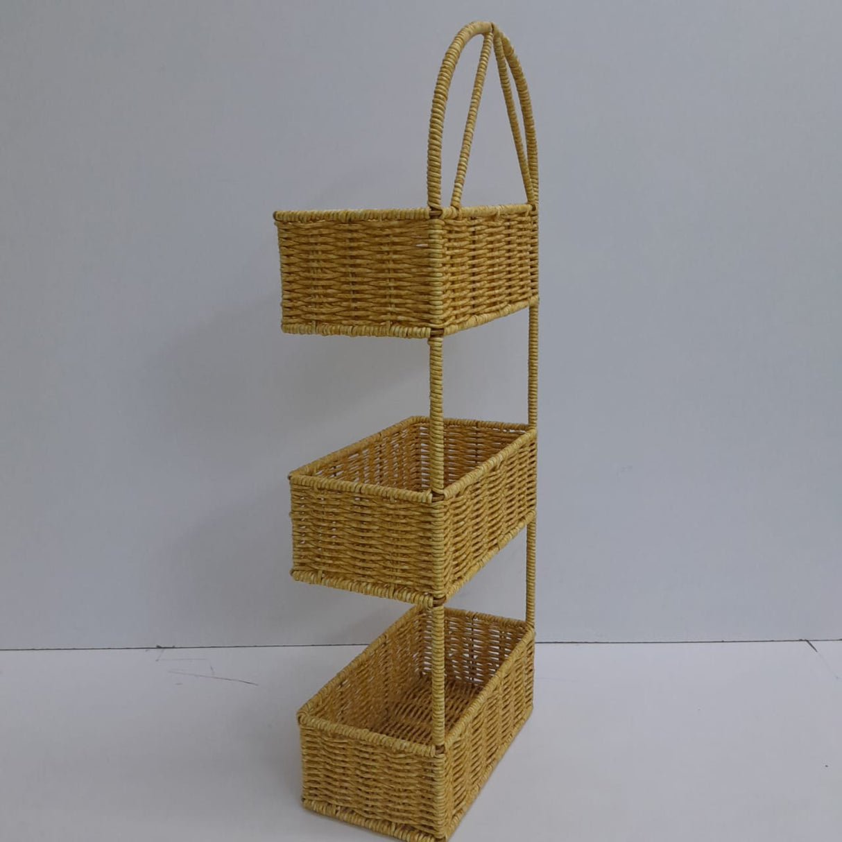 3-Tier Rattan Shower Caddy & Bathroom Organiser – Hanging Over Shower Head, Hand Woven Water Resistant