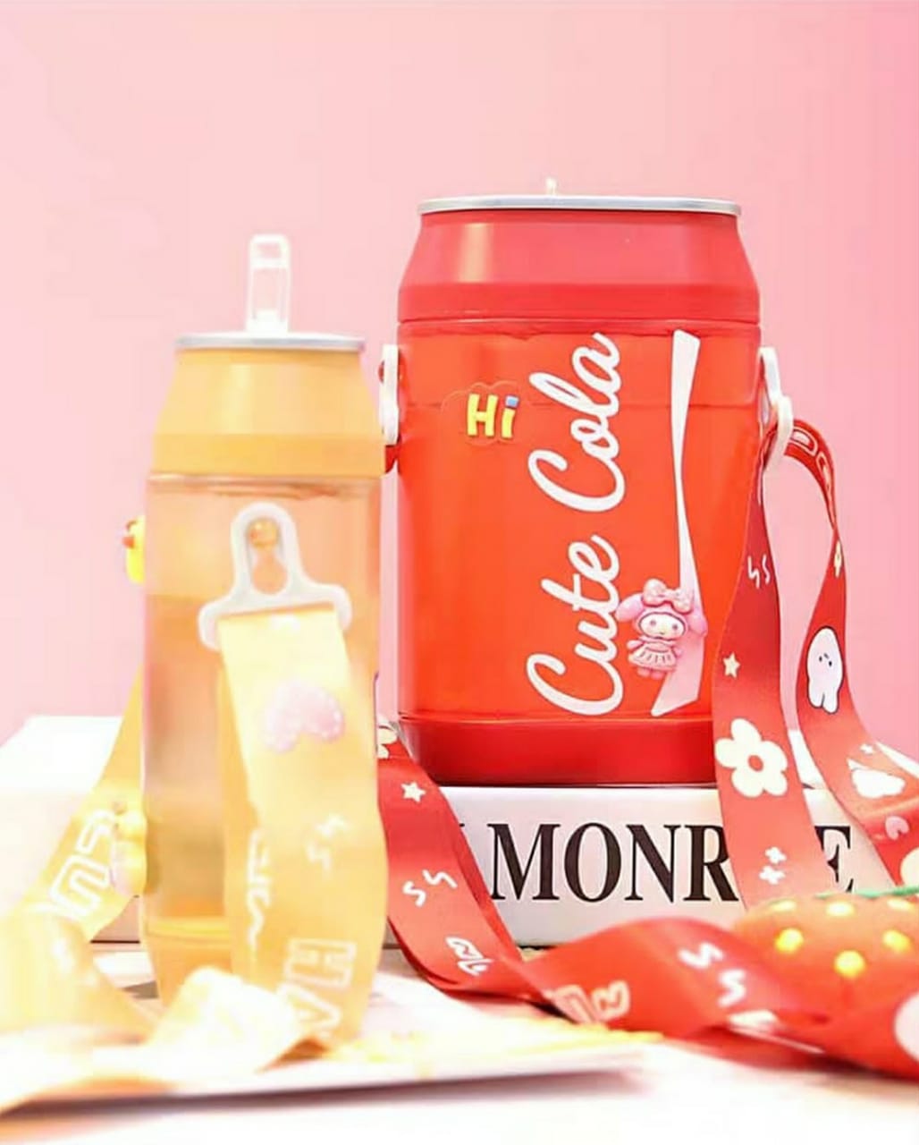 400ml cute soda/cola water bottle, hiking water bottle, kids water bottle, water bottle with strap, cute water bottle, ladies water bottle