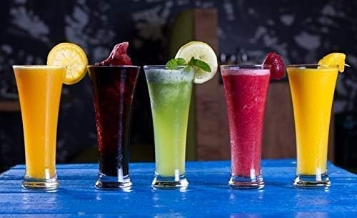 Premium Juice & Beer Glass, Pilsner Highball Glasses Heavy Base Tall Bar Glass Drinking Glasses for Water, Juice, Beer, Wine, and Cocktails Beer Glass Transparent 275 ML Set of 6