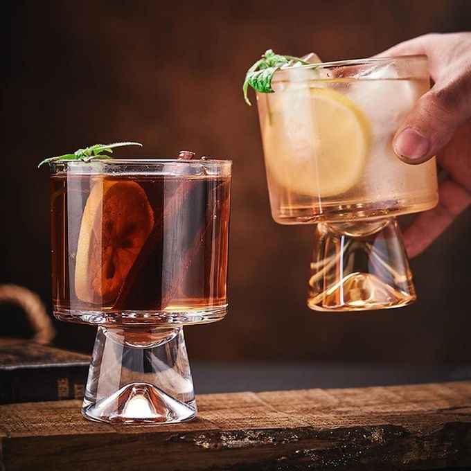 Elegant Mountain Bottom Crystal Whiskey Ice cream Glass – 340ml Premium Drinkware