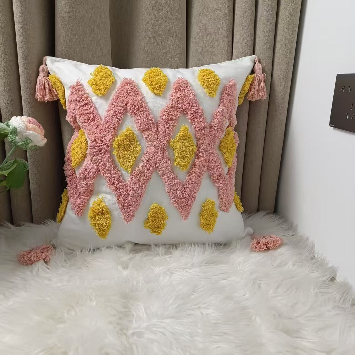 Boho Nordic Woven Pillowcases 45x45cm | Decorative Cushion Covers Kenya