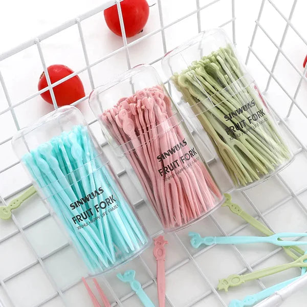 50pc Plastic Reusable Forks Stick