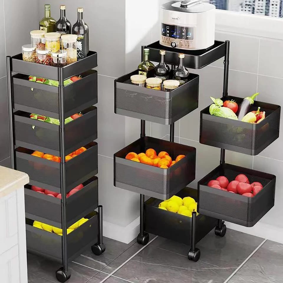 5 tiers rotating mettalic kitchen organizers