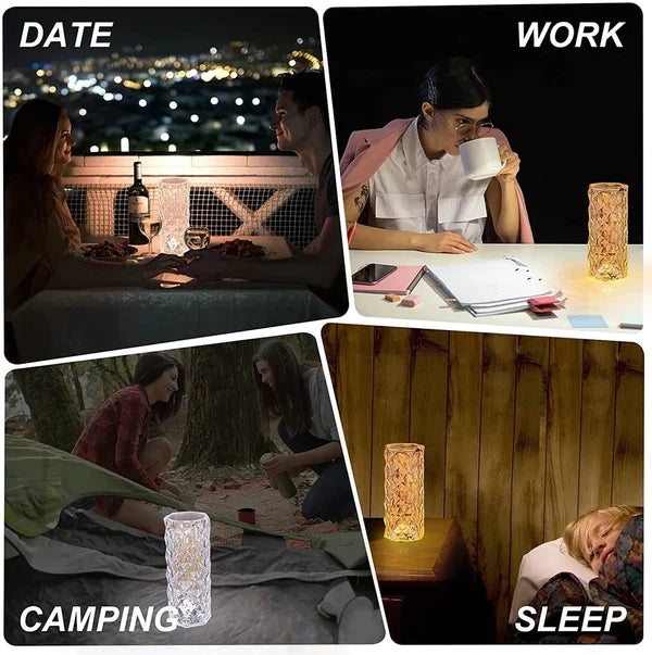 Assorted Rechargeable Crystal Table Lamps