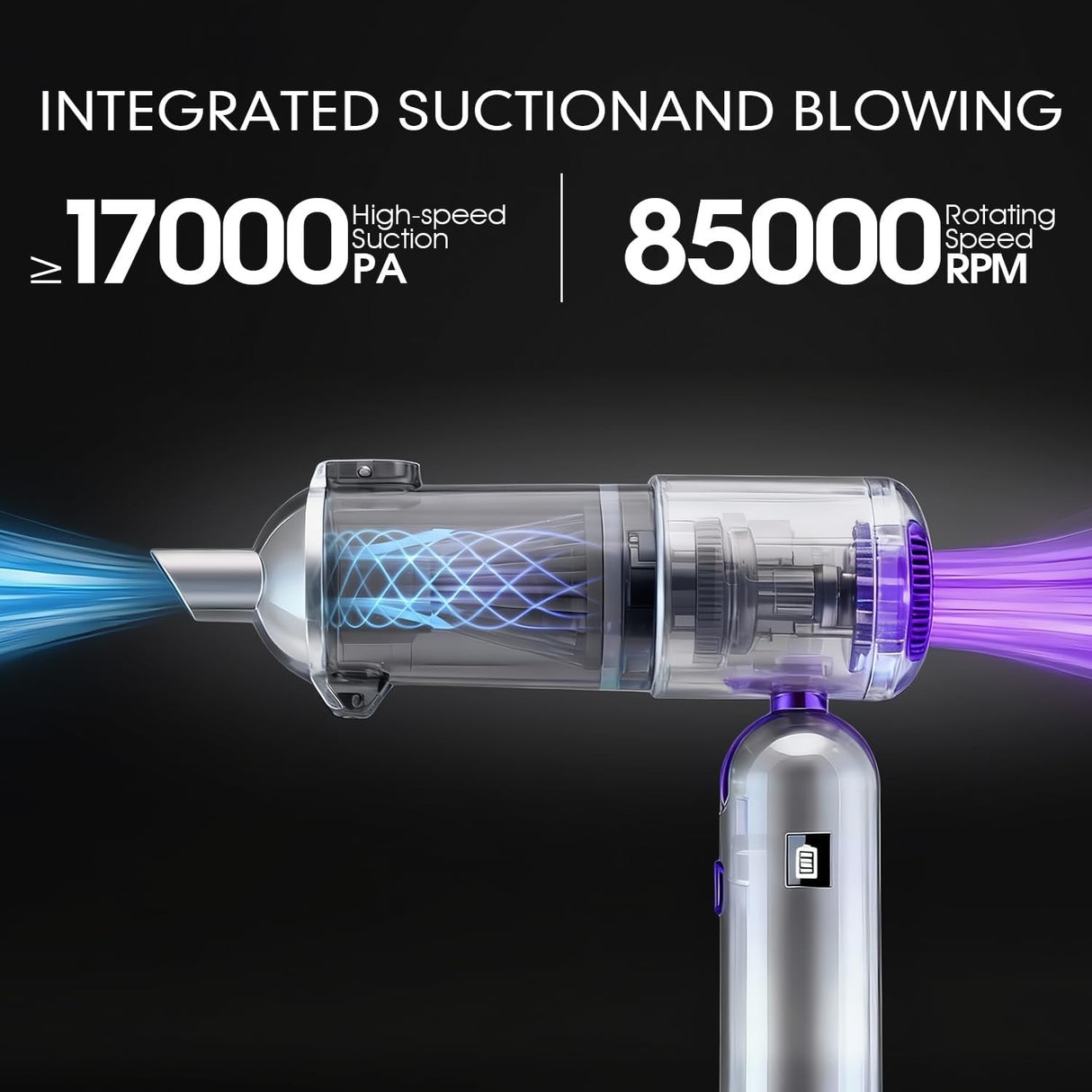 DSP 11-in-1 Handheld Car Vacuum Cleaner, 120W High Power Cordless Vac with 17kPa Suction, Multi-Nozzles for Car, Home, Keyboard, Sofa & Pet