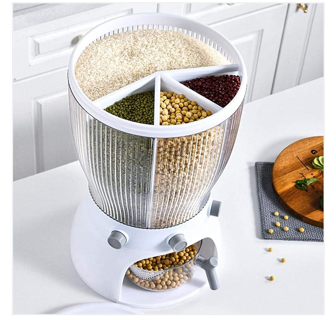 Partitioned Rotating Cereal Dispenser
