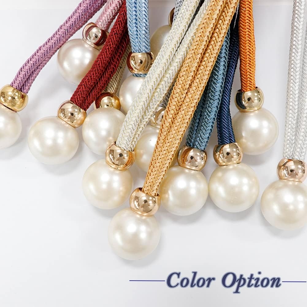 Decorative Curtain Drapery Holdbacks Pearl Bead Curtain Tieback Decorative Curtain Rope Pair