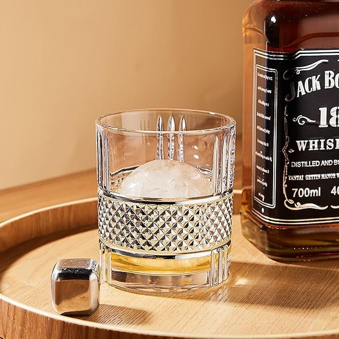 Whisky Glasses, Old Fashioned Whiskey Glasses, Set of 4 Whisky Glasses, Whisky Gifts for Men, Scotch Lovers