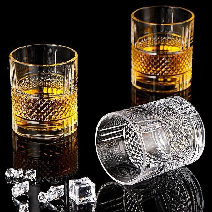 Whisky Glasses, Old Fashioned Whiskey Glasses, Set of 4 Whisky Glasses, Whisky Gifts for Men, Scotch Lovers