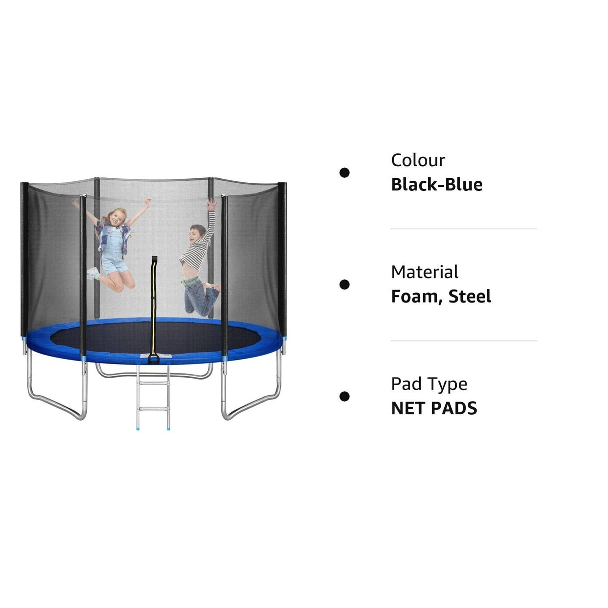 Trampoline 6FT Kids Trampoline with Safety Enclosure with Netting and Ladder Edge Cover Jumping Mat