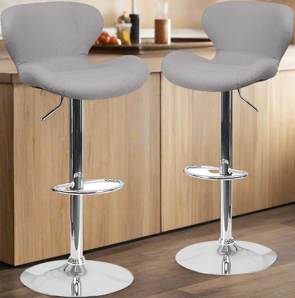 Fabric Adjustable Height Bar Stools