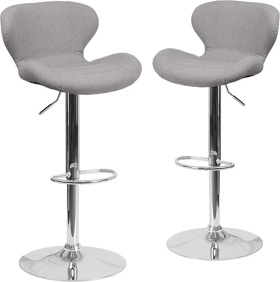 Fabric Adjustable Height Bar Stools