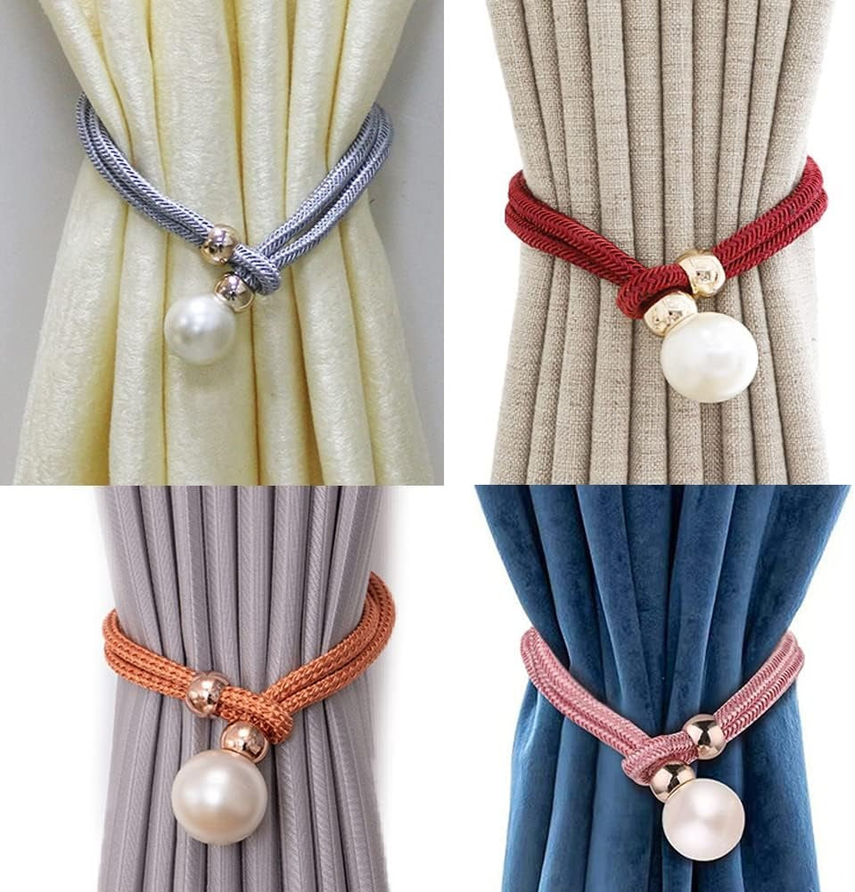 Decorative Curtain Drapery Holdbacks Pearl Bead Curtain Tieback Decorative Curtain Rope Pair