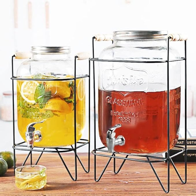 Glass Juice Dispenser with Stand & Tap 5L & 8L | Homelux Kenya