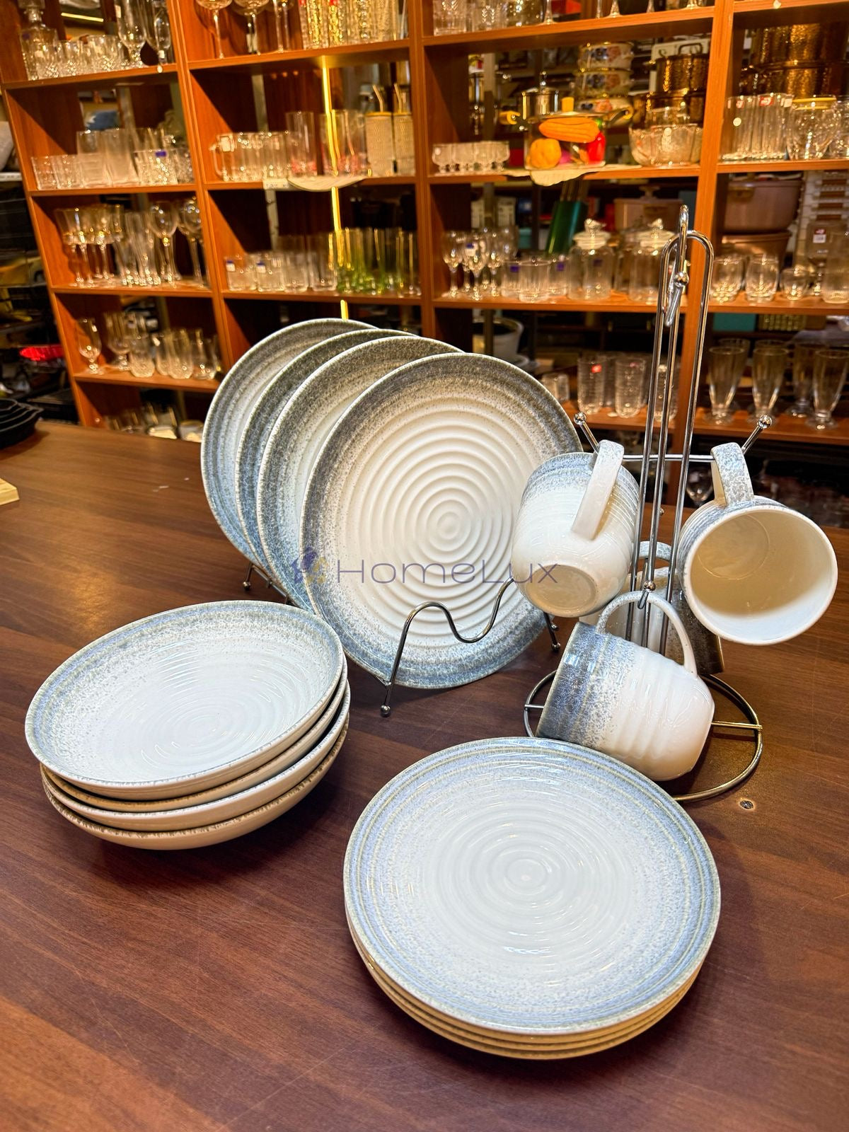 16pcs / 24pcs Ceramic Dinner Set ā Plates, Bowls & Cups
