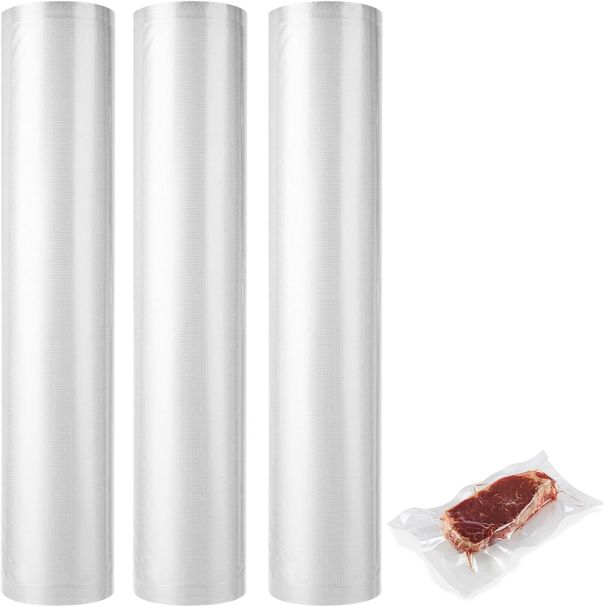 Food Vacuum Bags-3 Pack, Food Vacuum Roll, Suitable for All Vacuum Sealer Machine, for Food Preservation and Cooking, BPA Free (28/25/30 x 500cm)
