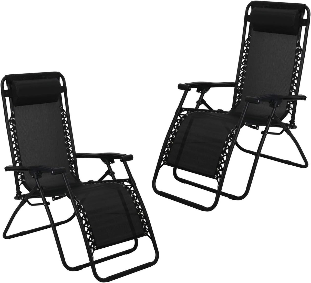 Zero Gravity Lounge Chair Reclining Chair Garden Sun Lounger Black