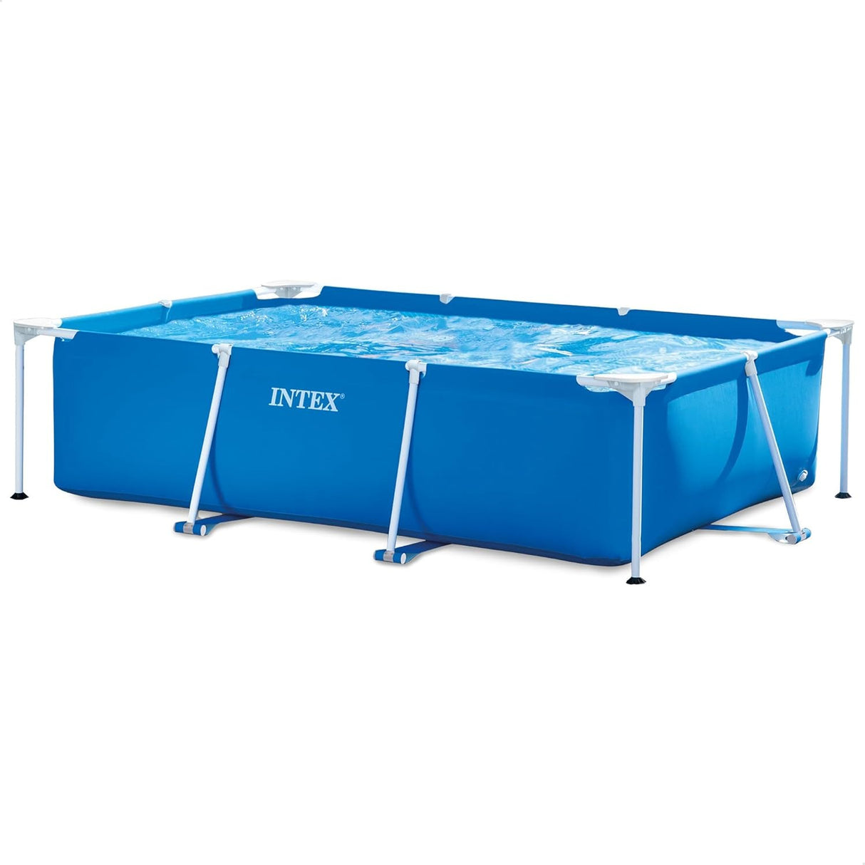 Intex 3.0m x 2.0m x 0.75m Rectangular Frame Above Ground Swimming Pool with Drain Valve – Blue