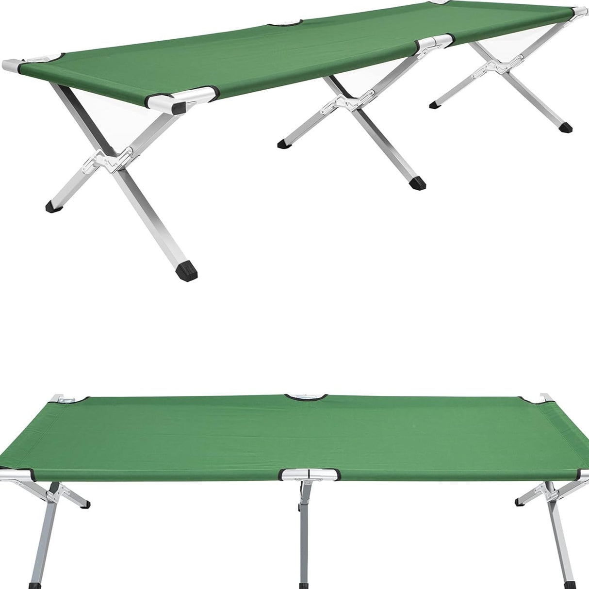 Aluminum alloy camping folding bed.