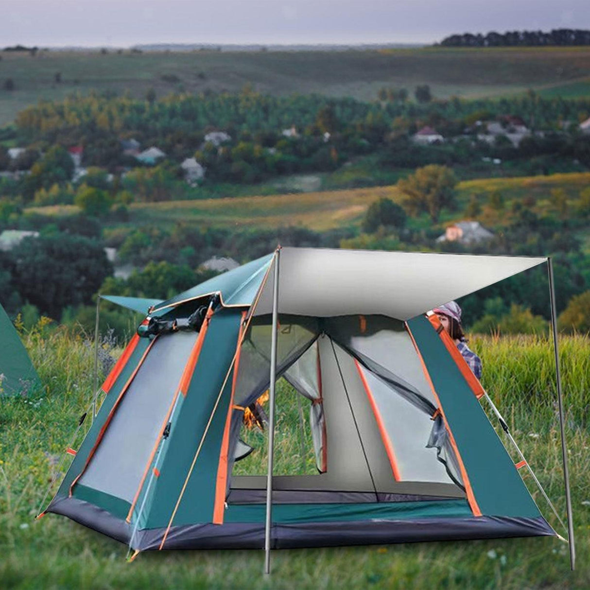 Instant Automatic Camping Tent Sun Protection with Cabin Tent 3-4 person