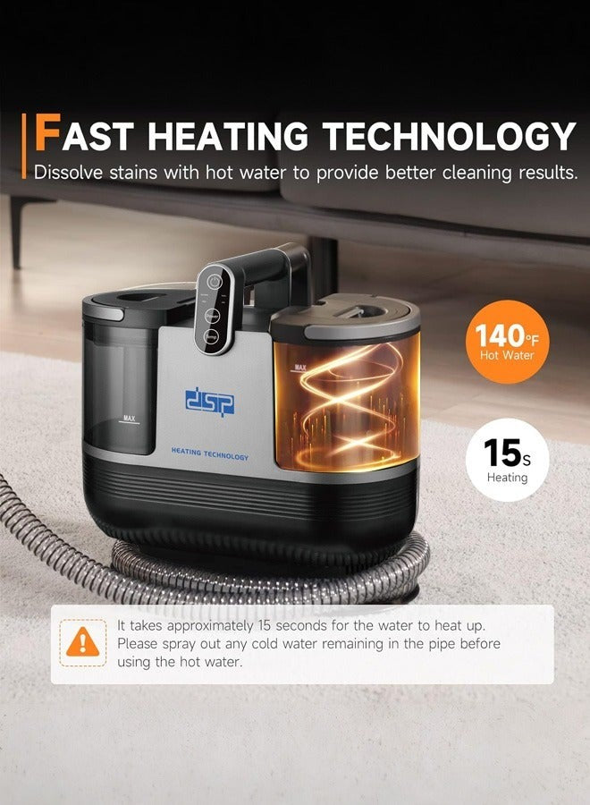 Portable Vacuum Cleaner Machine, 1700W Powerful Motor 3 IN 1 Spot Cleaner Lightweight Multifunctional Machine,1.25L/900ml Double Tank Compact Design for Sofa, Carpet, Car and Pet Pads