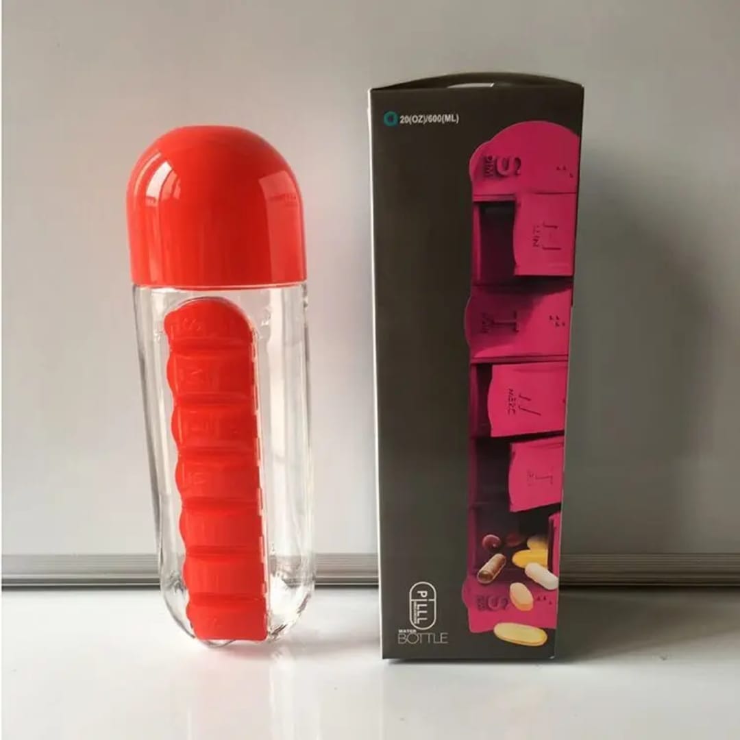 7-Day Pill Organizer Water Bottle