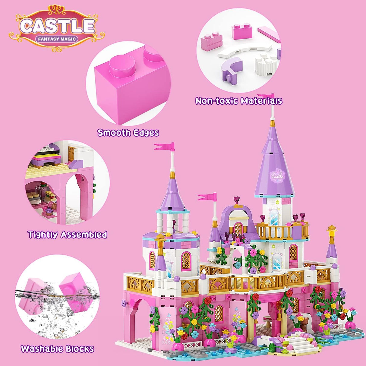 Princess Castle Leggo Building Blocks Toys,Girls Building Bricks Kits Construction Toy Gift for Kids
