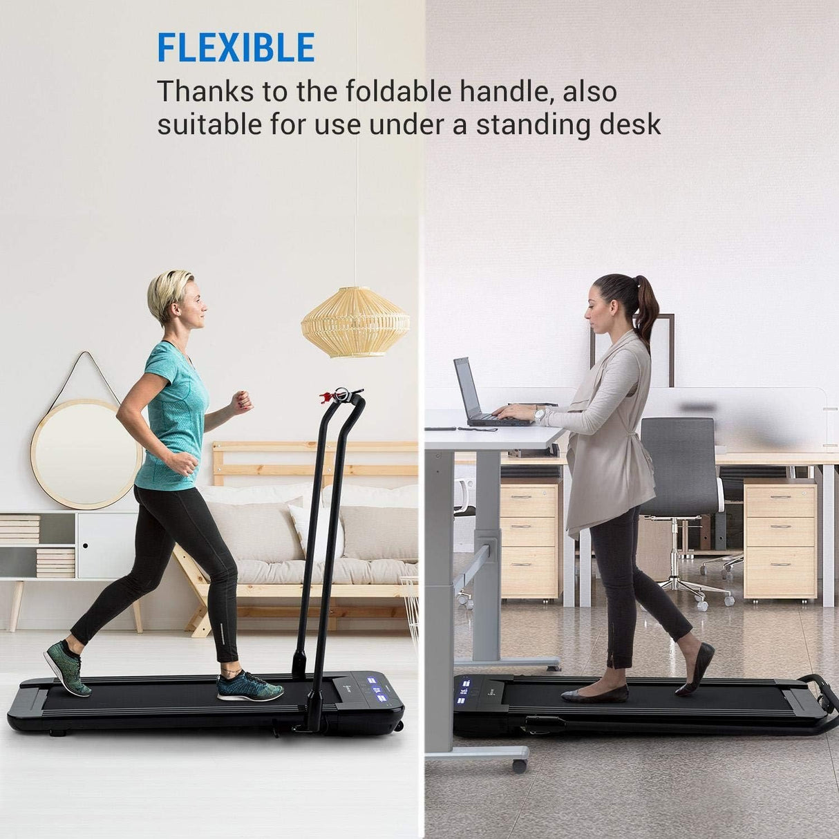 Capital Sports Workspace Go Walking Pad - Mini Treadmill with 350 W Power, Treadmill Desk with Slow Running up to 6 km/h,