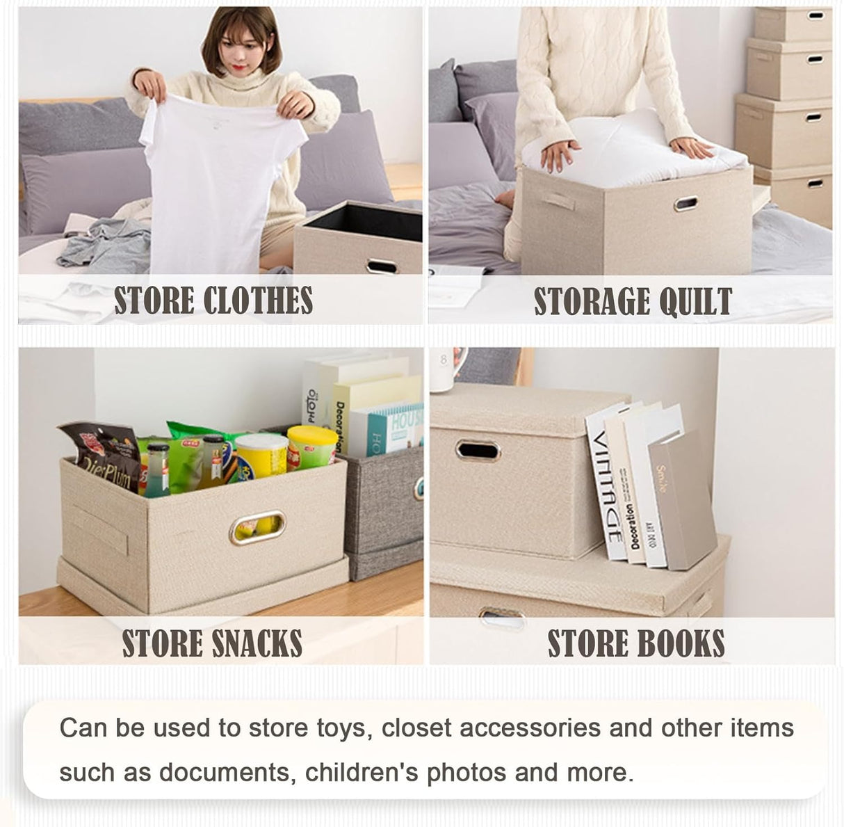 Foldable Storage Case, Foldable, Storage Box, With Lid, Clothes Storage Box, Toy Organizer, Large Capacity, With Lid, Metal Handle, Clothes Storage Box, Documents Organizer, Clothes Case, Toy Multi-functional